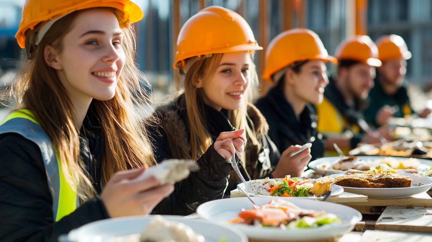 обед строителей и пощетать калорий